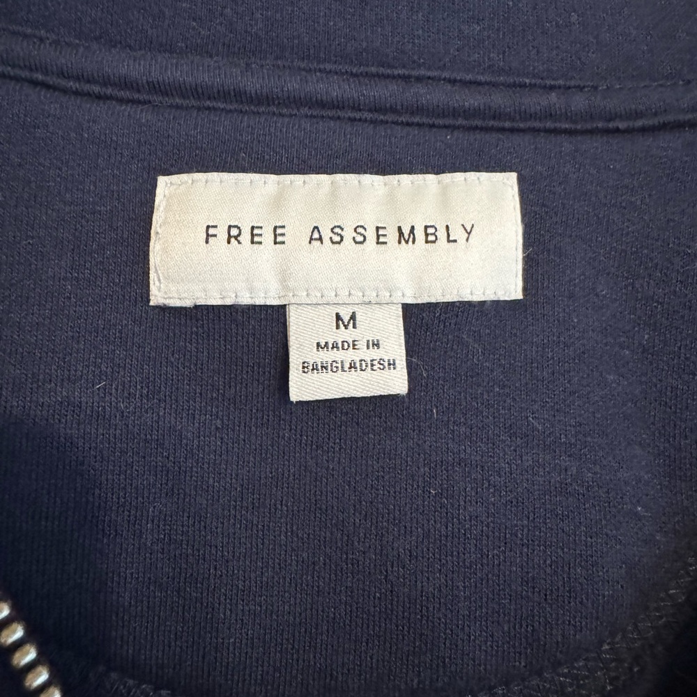 Navy Half-Zip Sweatshirt With Front Pockets - Picture 3 of 5